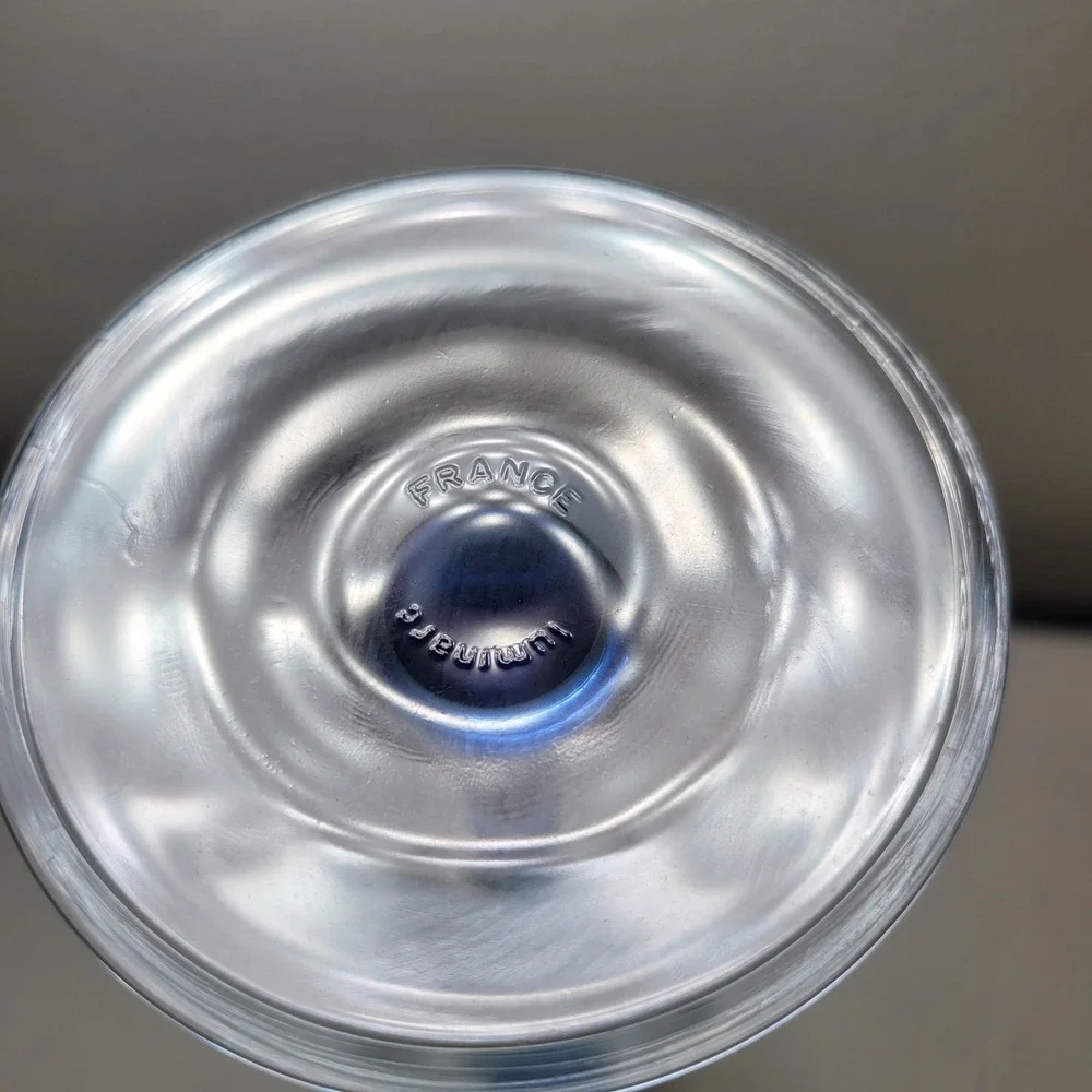 France Luminarc Blue Stemmed‎ Glass Vintage Champagne Flute 9 inch